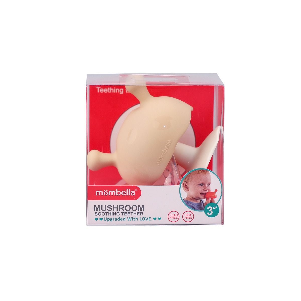 Mombella Mushroom Teether | Beige for teething baby MOD & TOD