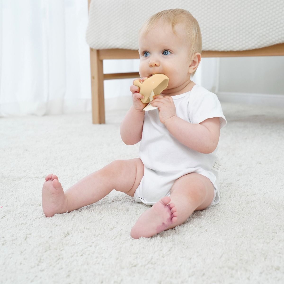 Mombella Mushroom Teether | Beige for teething baby MOD & TOD