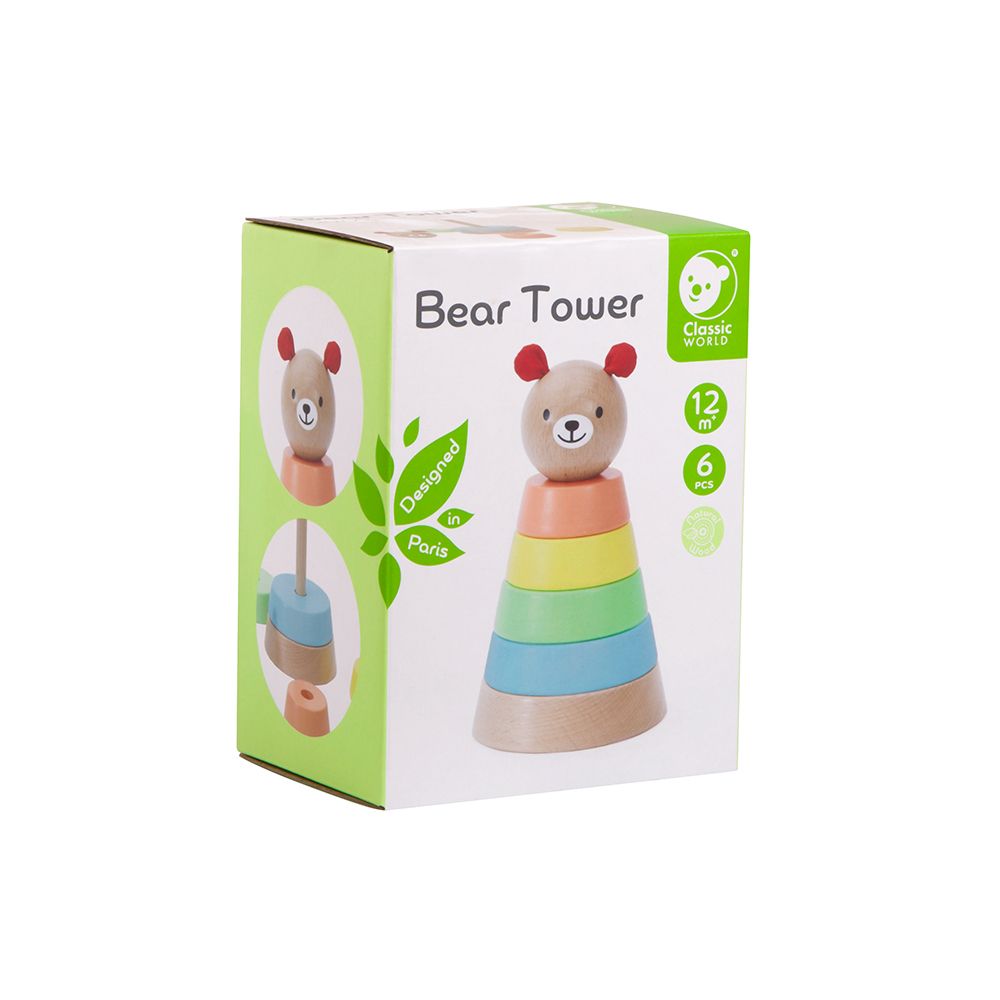 Classic world Bear Tower Stacking Toy for baby and toddler. MOD & TOD