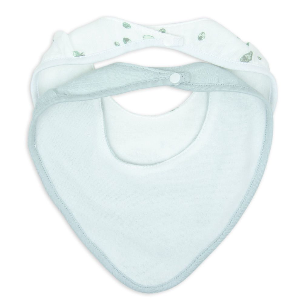 Little Bamboo Muslin Bib 2Pk - Whisper | Baby Bandana Bib | modandtod.com