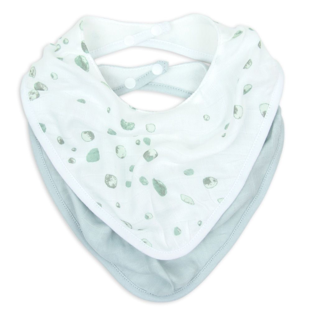 Little Bamboo Muslin Bib 2Pk - Whisper | Baby Bandana Bib | modandtod.com