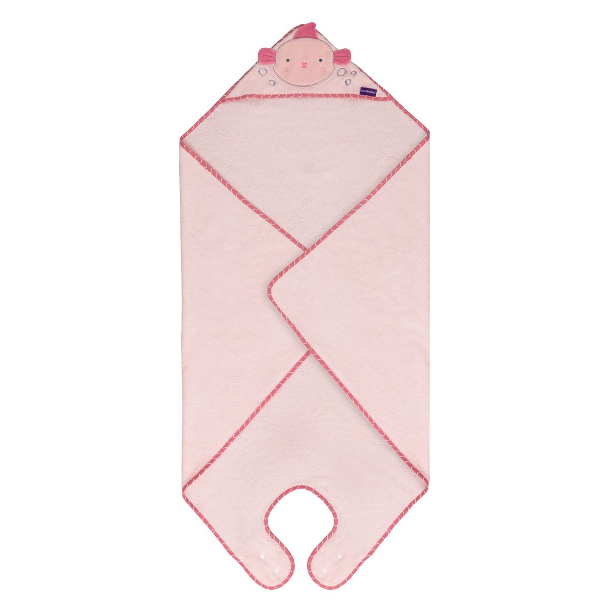 Clevamama Bamboo Extra Large Apron Baby Bath Towel - Pink for baby bath time. MOD & TOD