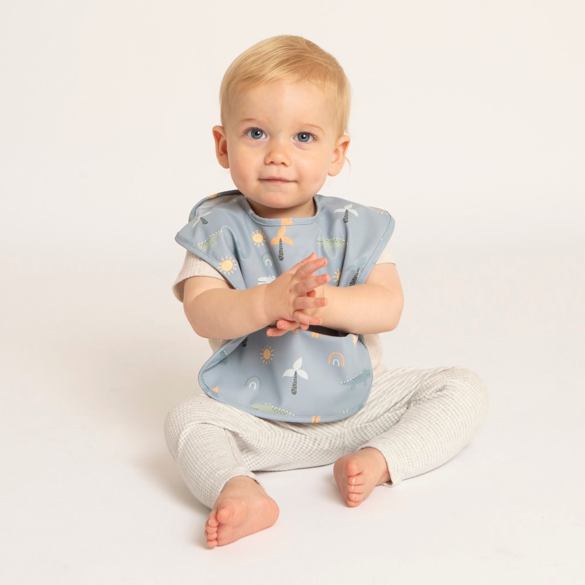 ALL4ELLA Recycled Pouch Bib - Sage | Baby Feeding Bib | modandtod.com