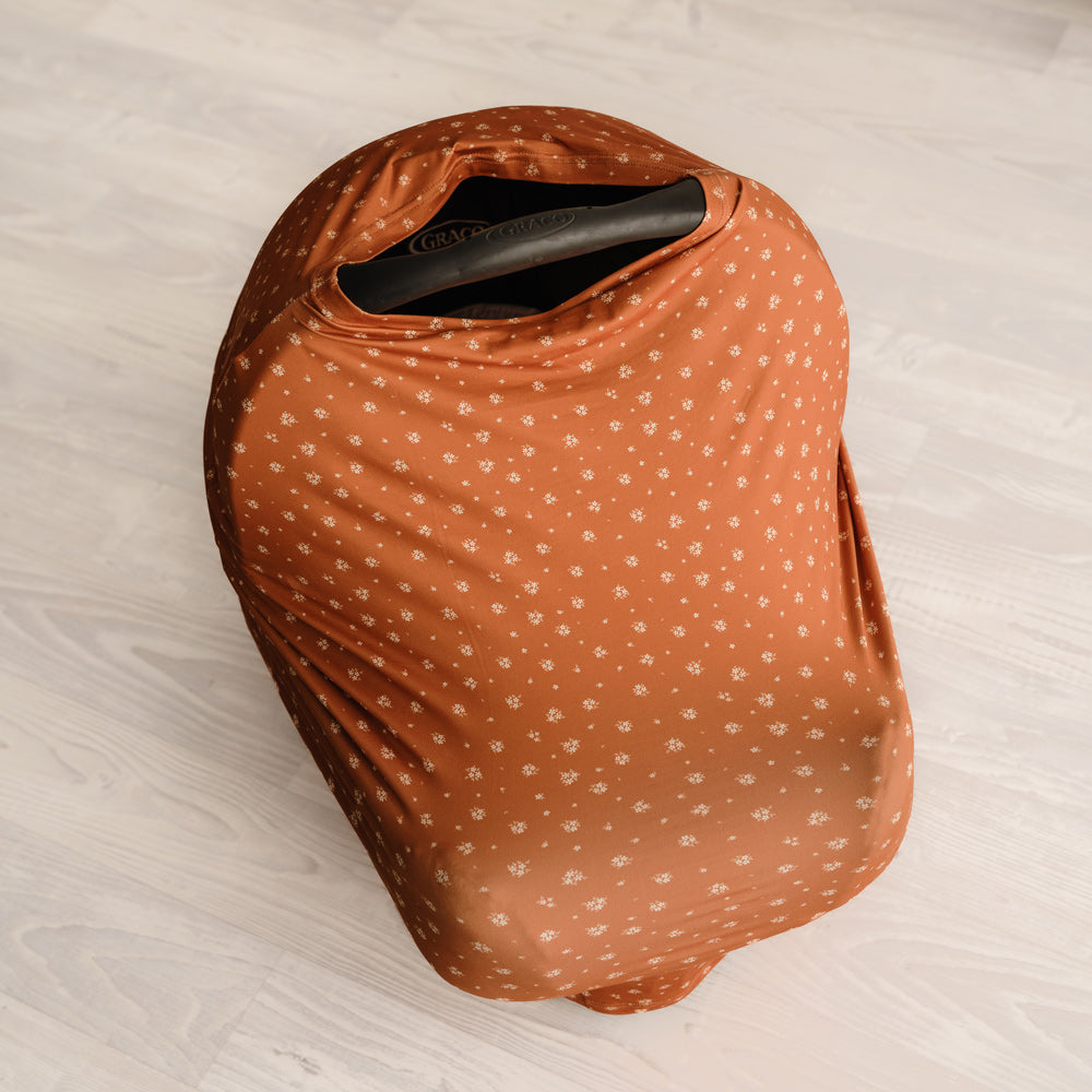 5 in 1 Multi Use Cover - Honey Blossom - Capsule Cover, Highchair Cover, Shopping Trolley Cover, Breastfeeding Cover, Nursing Scarf - modandtod.com