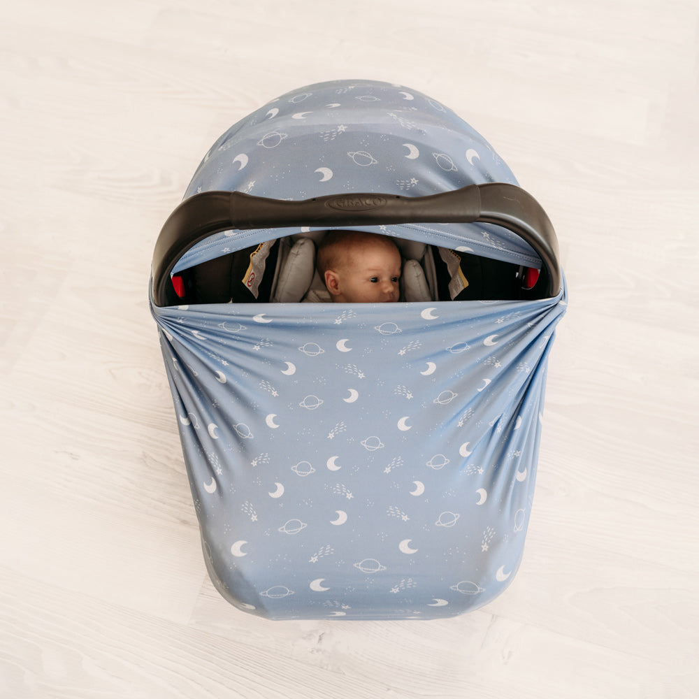 5 in 1 Multi Use Cover - Galaxy Quest - Capsule Cover, Highchair Cover, Shopping Trolley Cover, Breastfeeding Cover, Infinity Scarf | modandtod.com