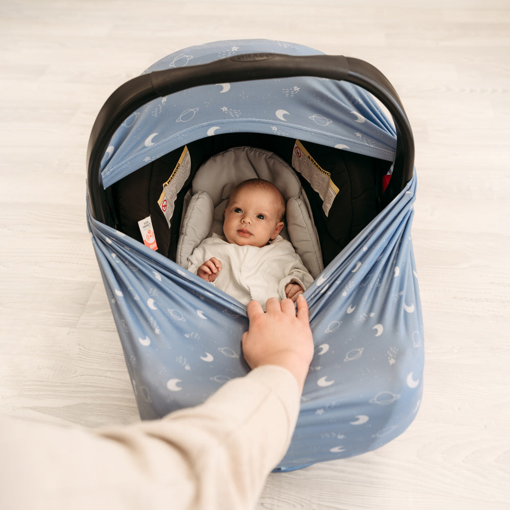 5 in 1 Multi Use Cover - Galaxy Quest - Capsule Cover, Highchair Cover, Shopping Trolley Cover, Breastfeeding Cover, Infinity Scarf | modandtod.com