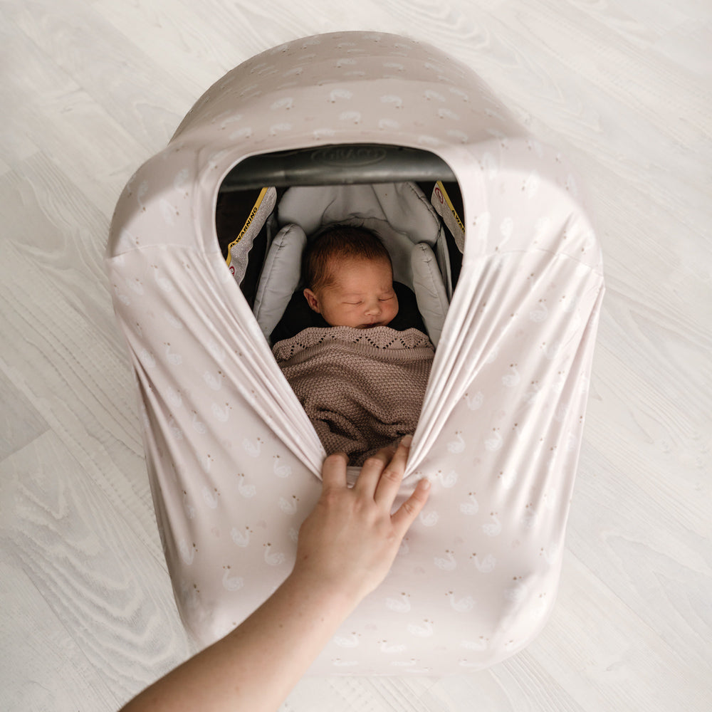5 in 1 Multi Use Cover - Swan Princess - Capsule Cover, Highchair Cover, Shopping Trolley Cover, Breastfeeding Cover, Nursing Scarf - modandtod.com