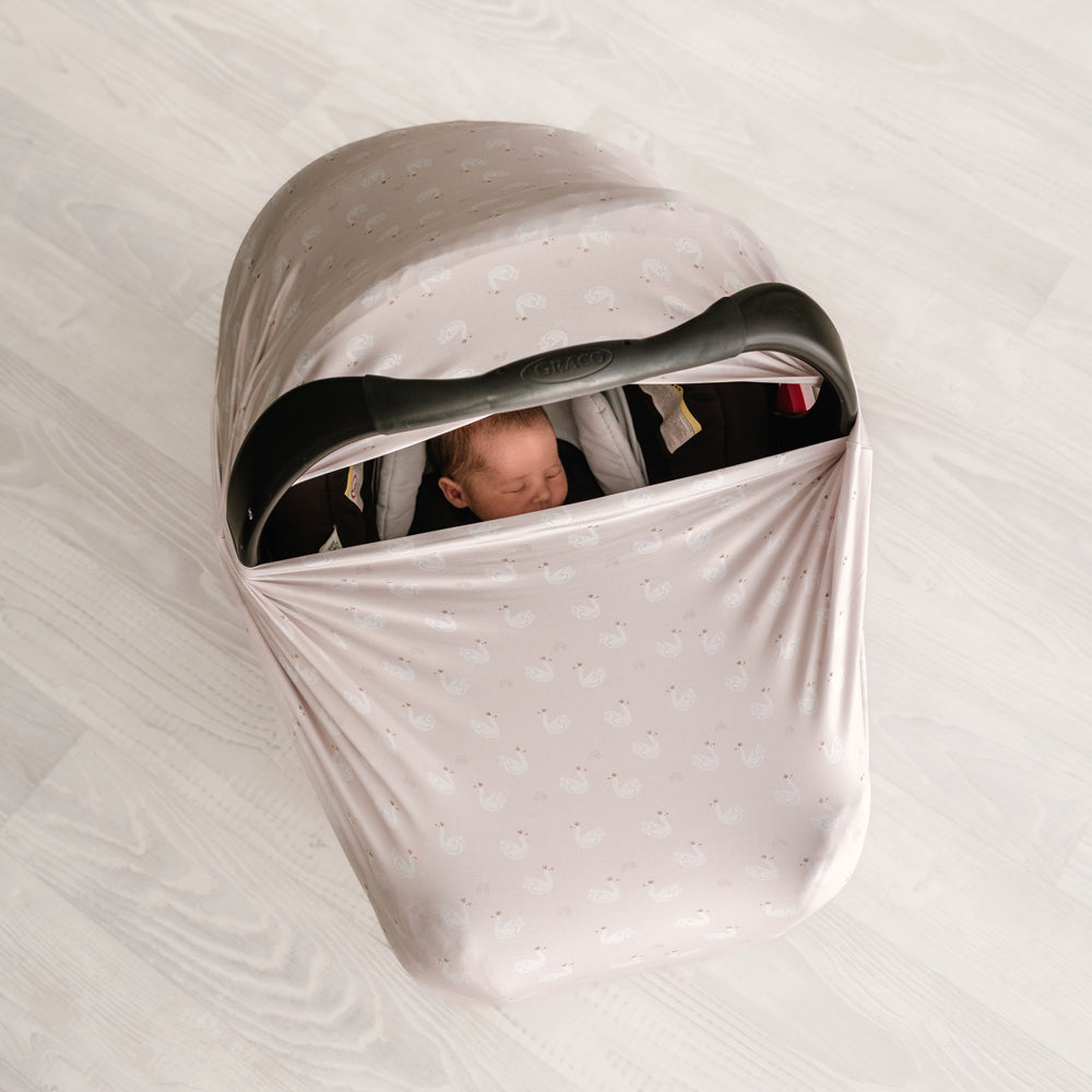 5 in 1 Multi Use Cover - Swan Princess - Capsule Cover, Highchair Cover, Shopping Trolley Cover, Breastfeeding Cover, Nursing Scarf - modandtod.com