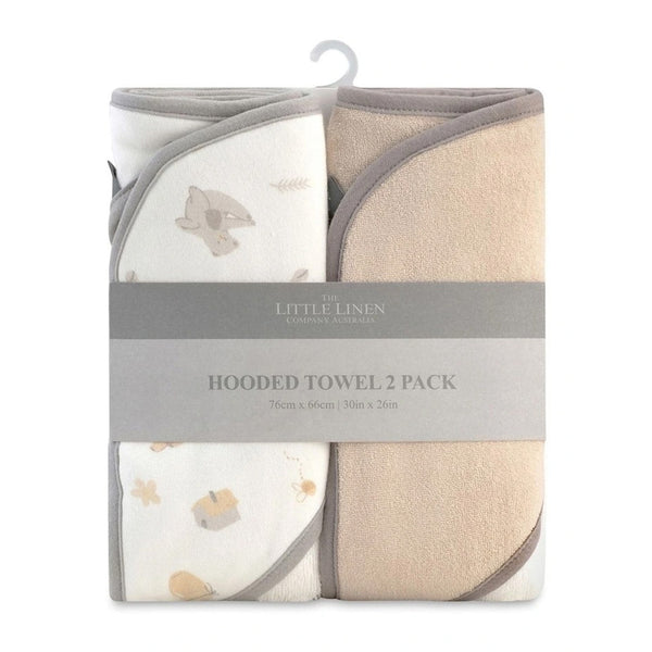 The Little Linen Company Baby Hooded Towel 2 Pack - Nectar Bear for baby and toddler