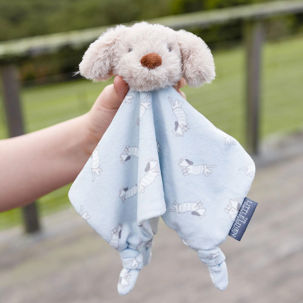 The Little Linen Company Baby Comforter Toy - Barklife Dog for newborn and baby