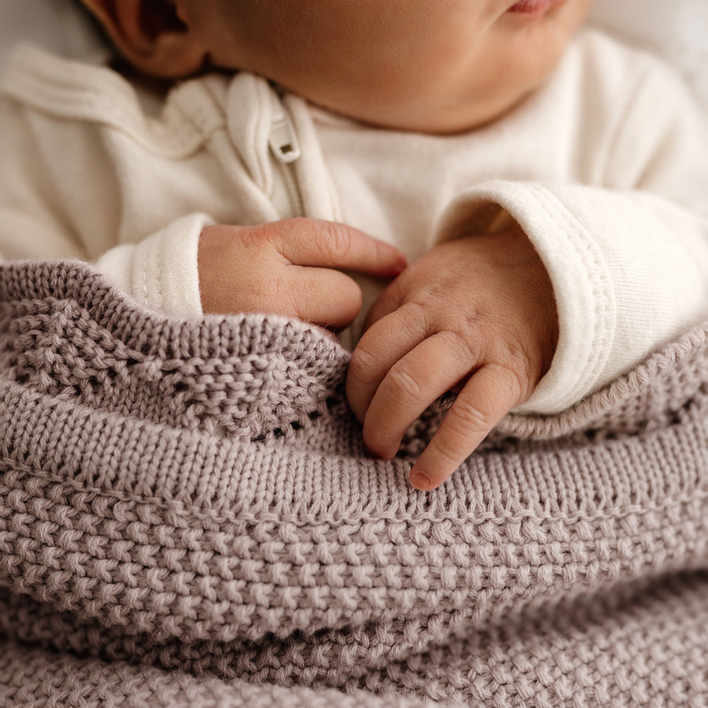 MOD AND TOD Baby Heirloom Blanket | Scalloped Edge - Rosewood - Organic Cotton | www.modandtod.com