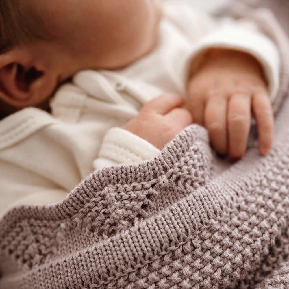 MOD AND TOD Baby Heirloom Blanket | Scalloped Edge - Rosewood - Organic Cotton | www.modandtod.com