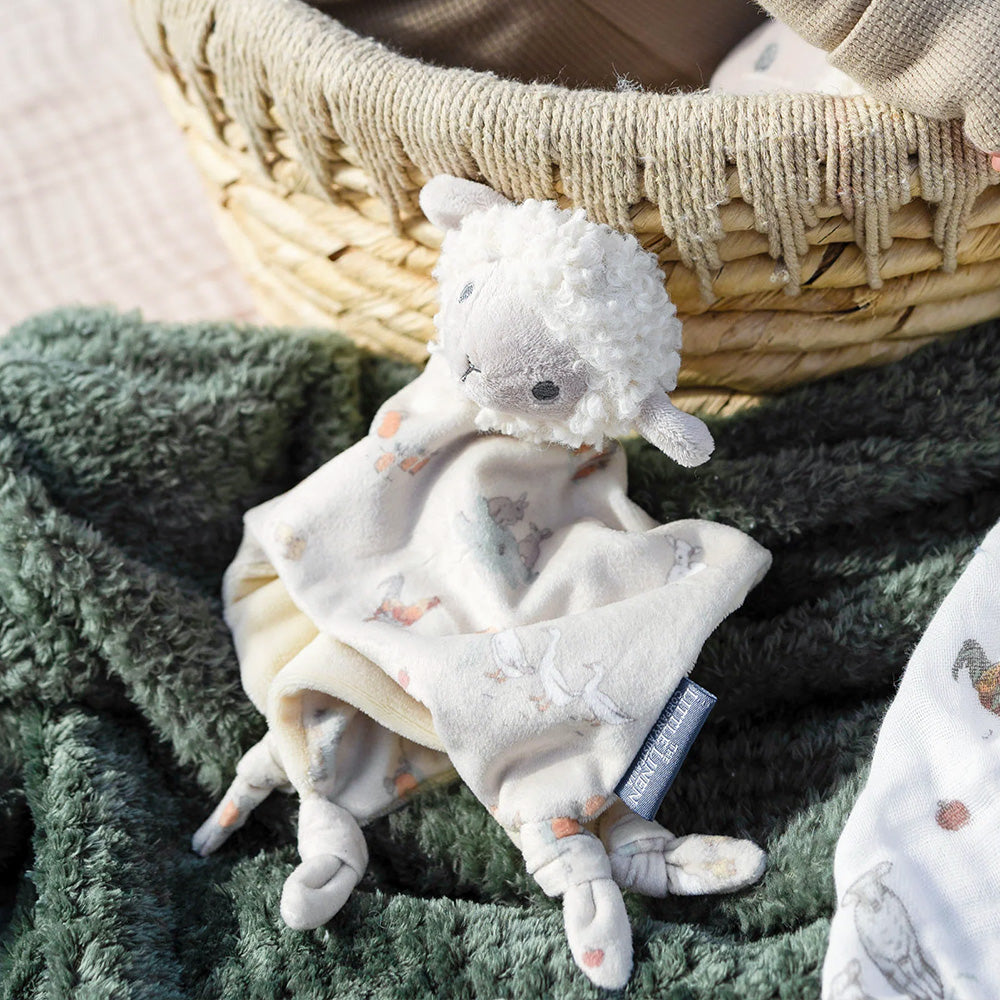 The Little Linen Company Baby Comforter Toy - Farmyard Lamb for newborn baby and toddler