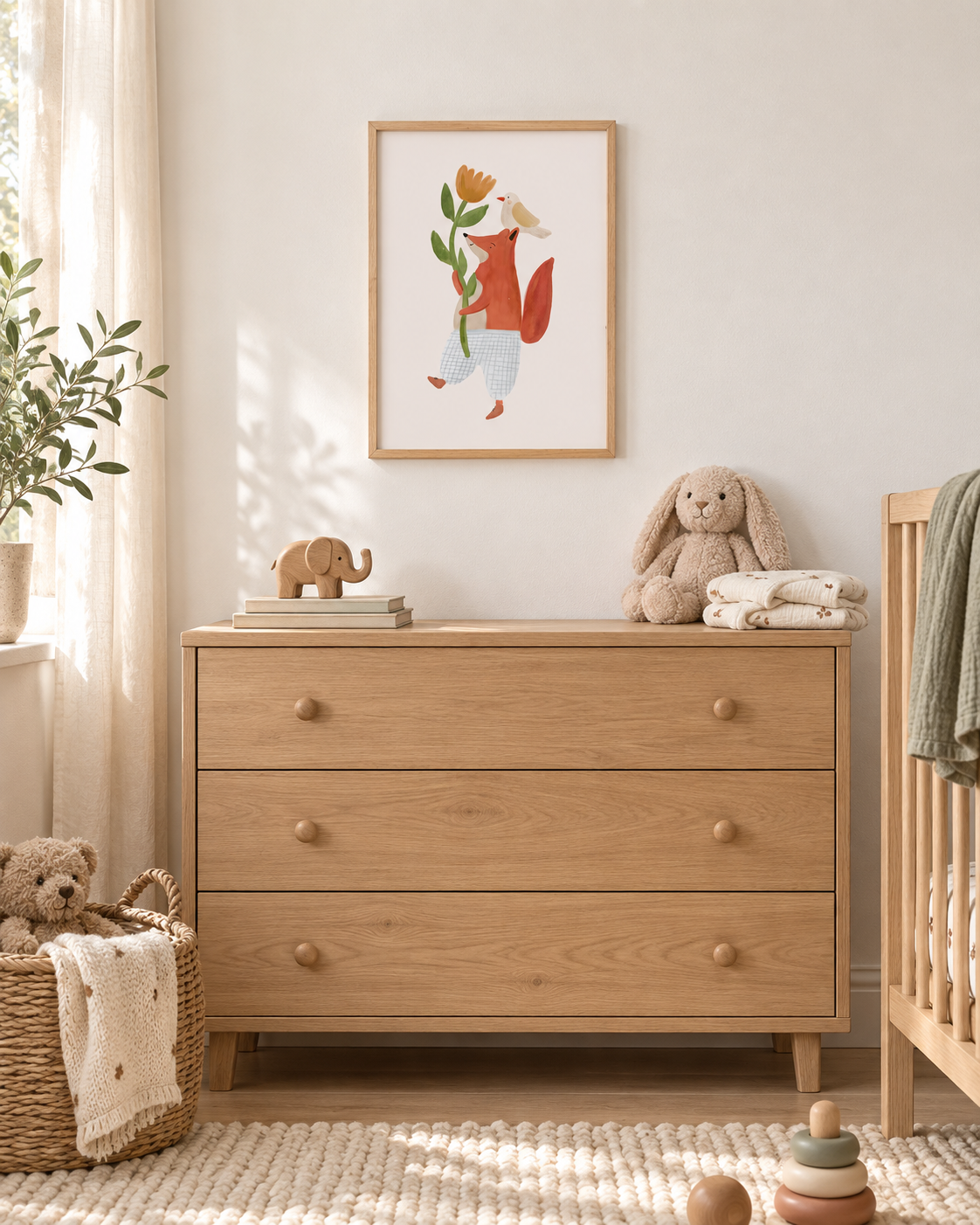 Wall Print Foxy & Friend | Baby Nursery | Children Bedroom Decor Art | modandtod.com