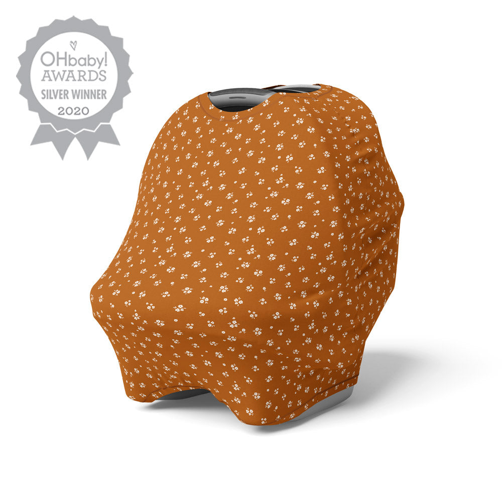 5 in 1 Multi Use Cover - Honey Blossom - Capsule Cover, Highchair Cover, Shopping Trolley Cover, Breastfeeding Cover, Nursing Scarf - modandtod.com