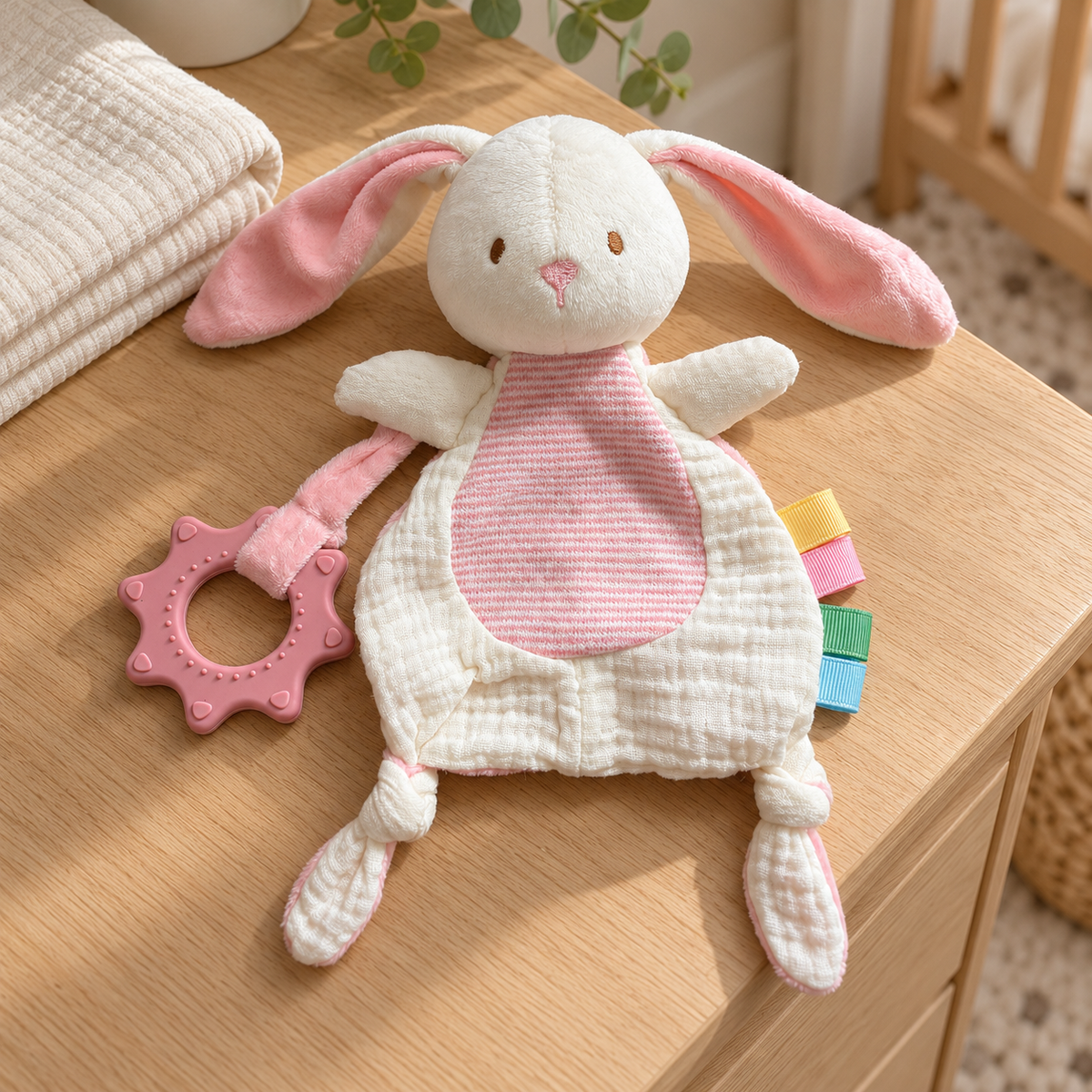 RIVER & OAK TRADING Rosie the Bunny – Comforter & Teether | modandtod.com