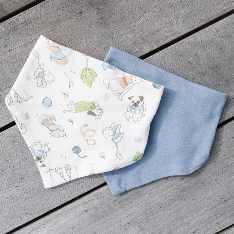 The Little Linen Company Jersey Baby Bib 2 Pack - Barklife Dog for baby and toddler