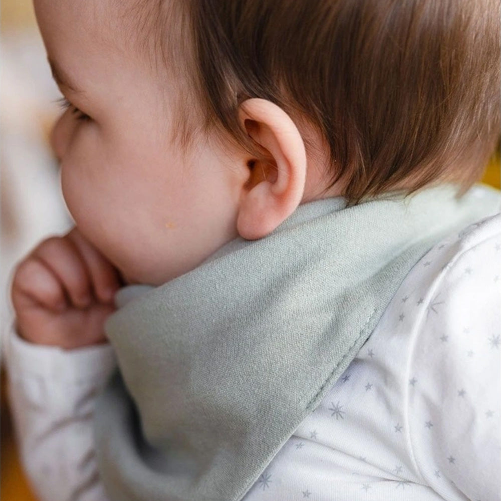 The Little Linen Company Jersey Baby Bib 2 Pack - Farmyard Lamb for baby and toddler