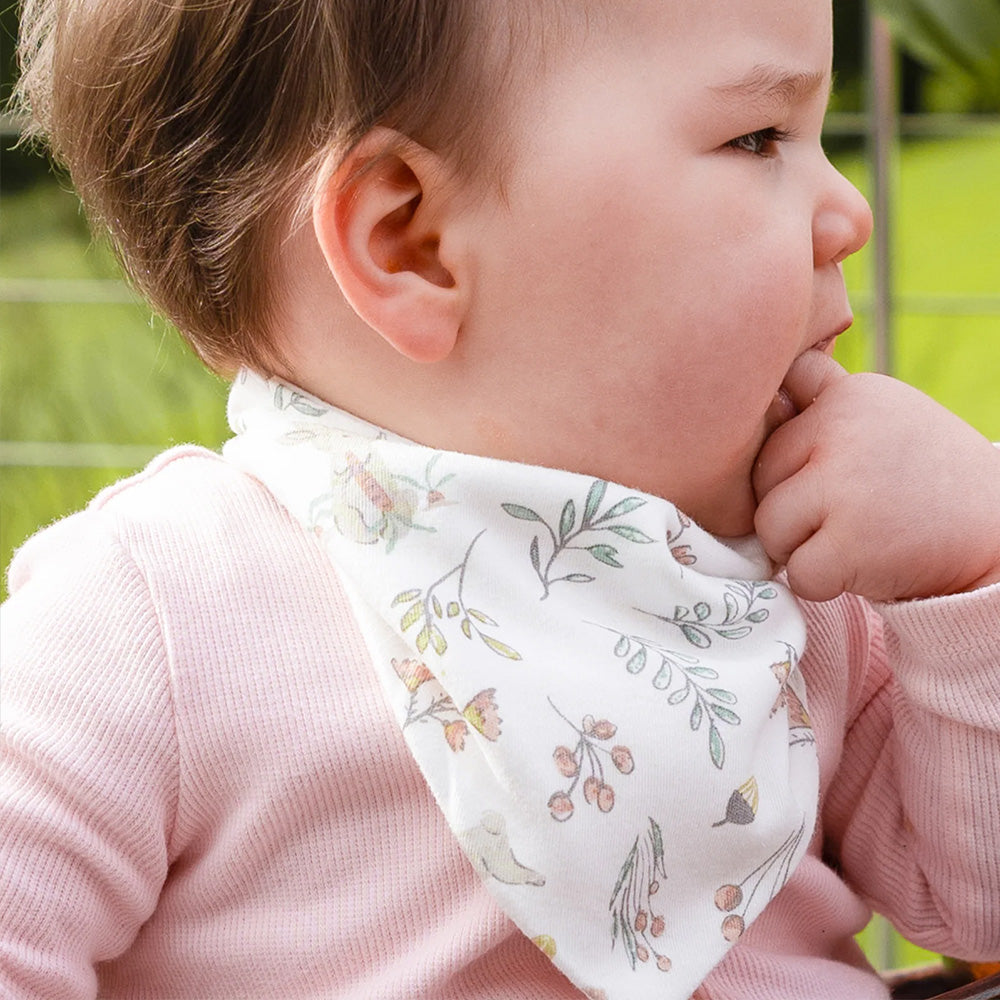 The Little Linen Company Jersey Baby Bib 2 Pack - Harvest Bunny for baby and toddler