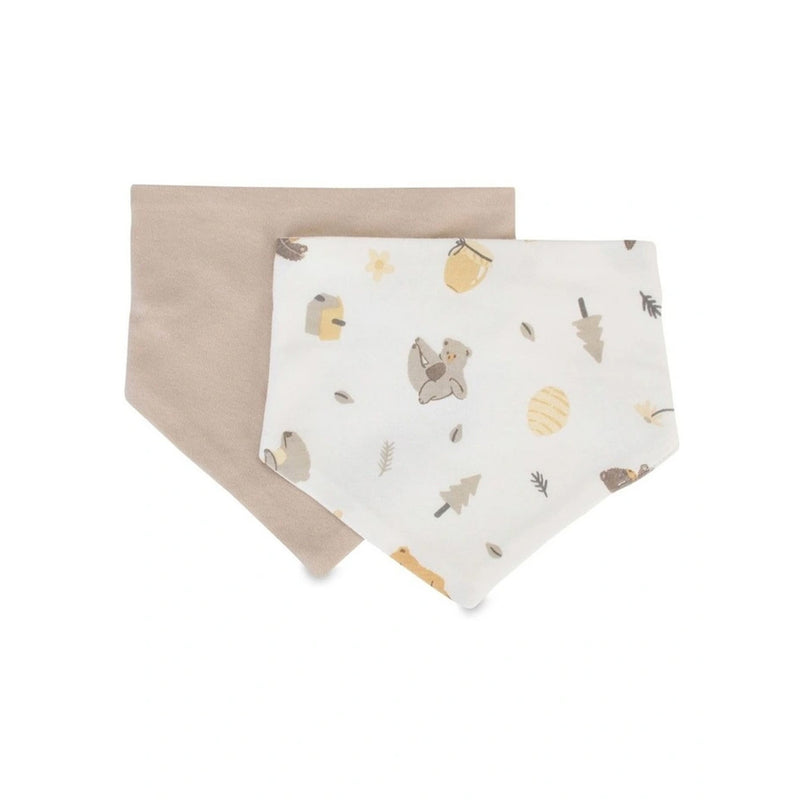 The Little Linen Company Jersey Baby Bib 2 Pack - Nectar Bear for baby and toddler