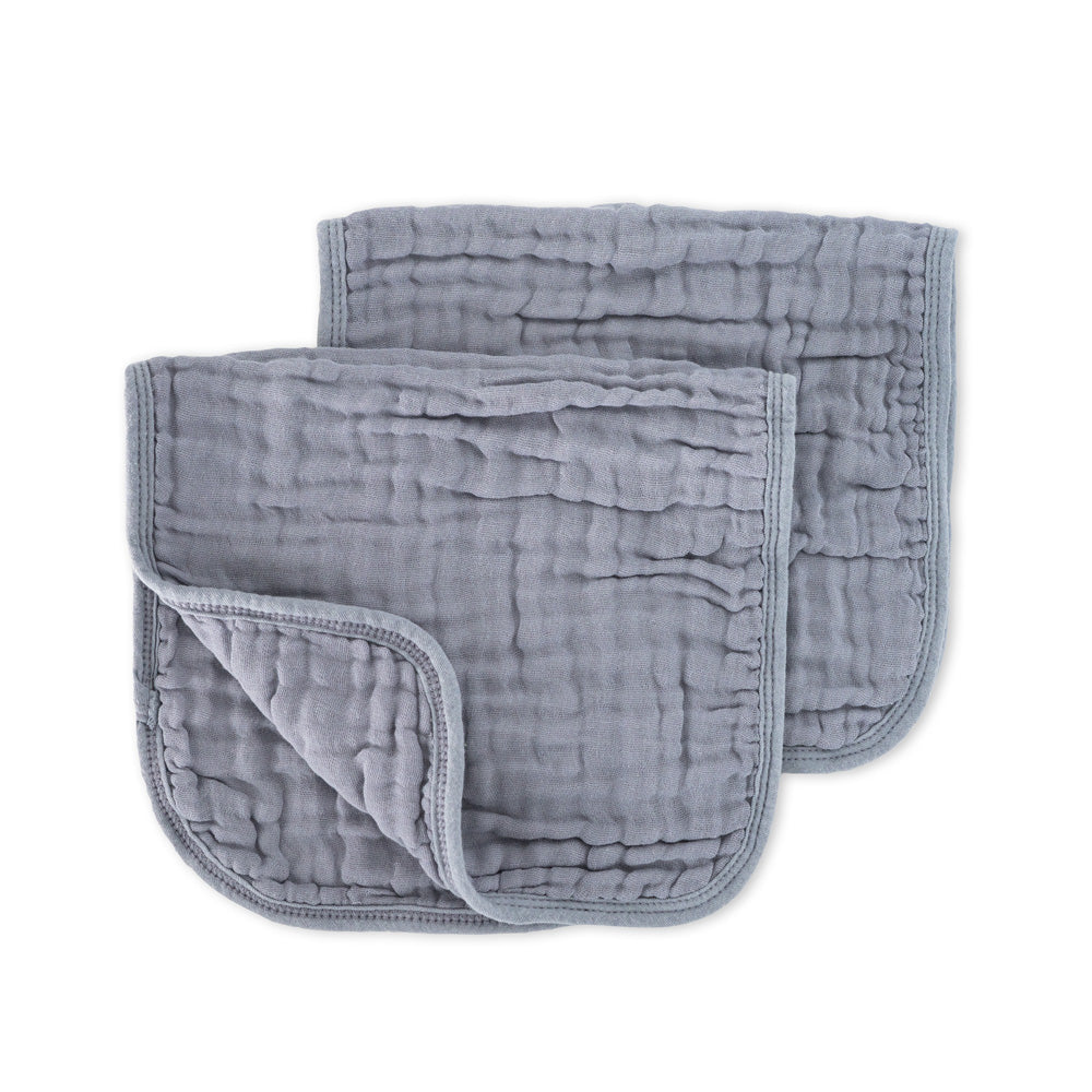 Muslin Burp Cloth 2pk - Dusty Blue for baby. MOD & TOD