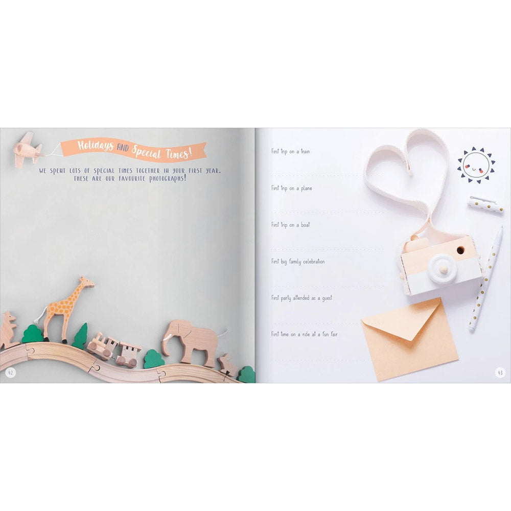 Hinkler My Baby Record Book for recording baby milestones. MOD & TOD