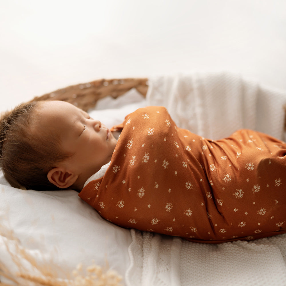 MOD AND TOD Baby Stretchy Swaddle | Honey Blossom | Organic Cotton | modandtod.com