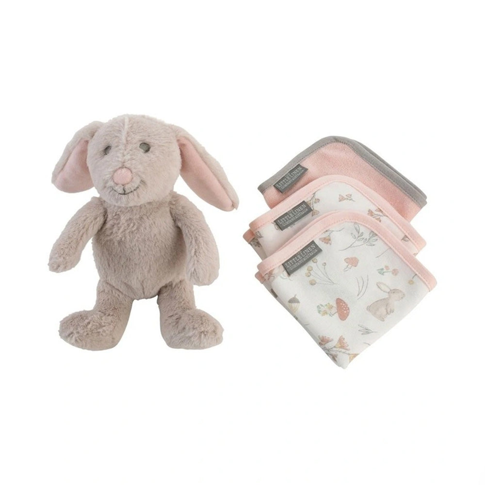 The Little Linen Company Soft Plush Baby Toy & Face Washers - Harvest Bunny for baby