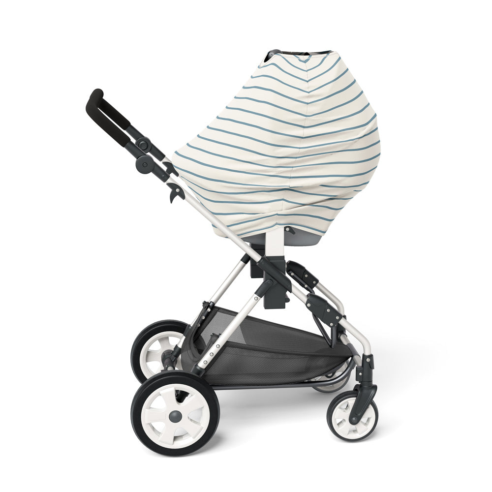 5 in 1 Multi Use Cover - Seaside Stripes - Capsule Cover, Highchair Cover, Shopping Trolley Cover, Breastfeeding Cover, Nursing Scarf - modandtod.com