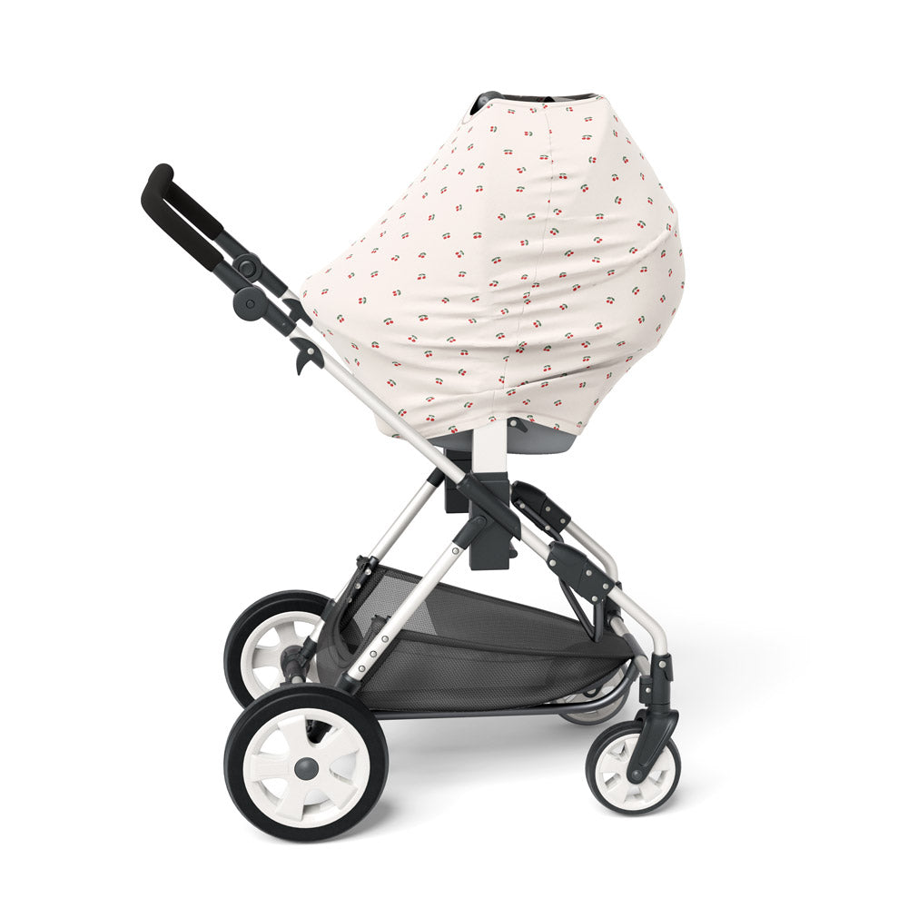 Mod and Tod 5 in 1 Multi Use Cover - Cherries - Capsule Cover, Highchair Cover, Shopping Trolley Cover, Breastfeeding Cover, Nursing Scarf - modandtod.com