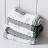 The Little Linen Company Towelling Washer 6 Pack - Farmyard Lamb for baby bath time
