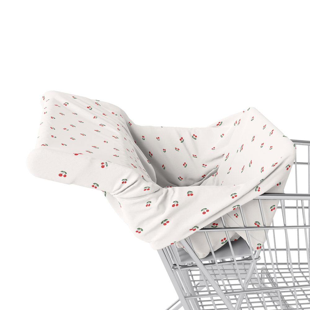 Mod and Tod 5 in 1 Multi Use Cover - Cherries - Capsule Cover, Highchair Cover, Shopping Trolley Cover, Breastfeeding Cover, Nursing Scarf - modandtod.com