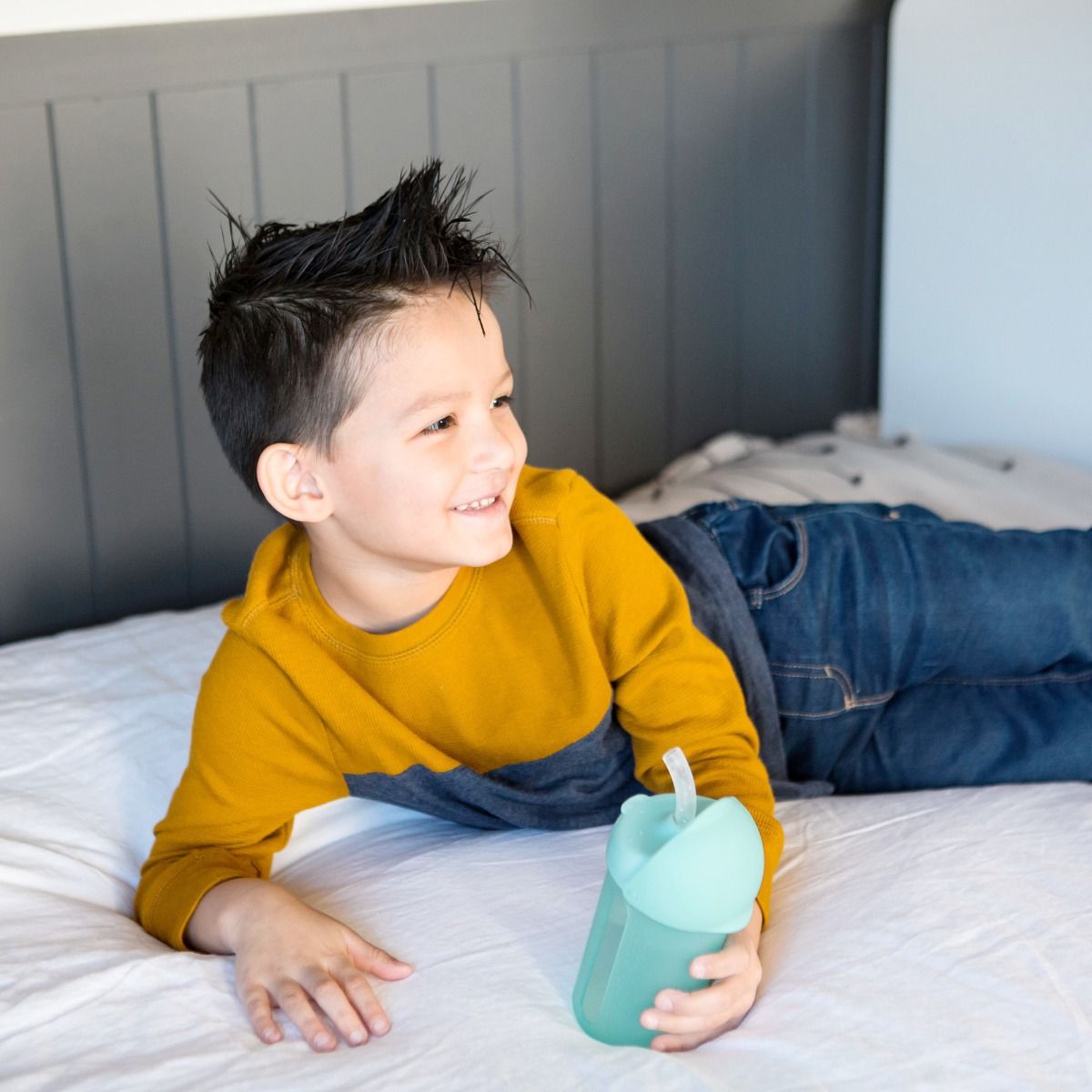 Boon Swig Straw Bottle 270ml - Mint for baby and toddler sippy cup. MOD & TOD