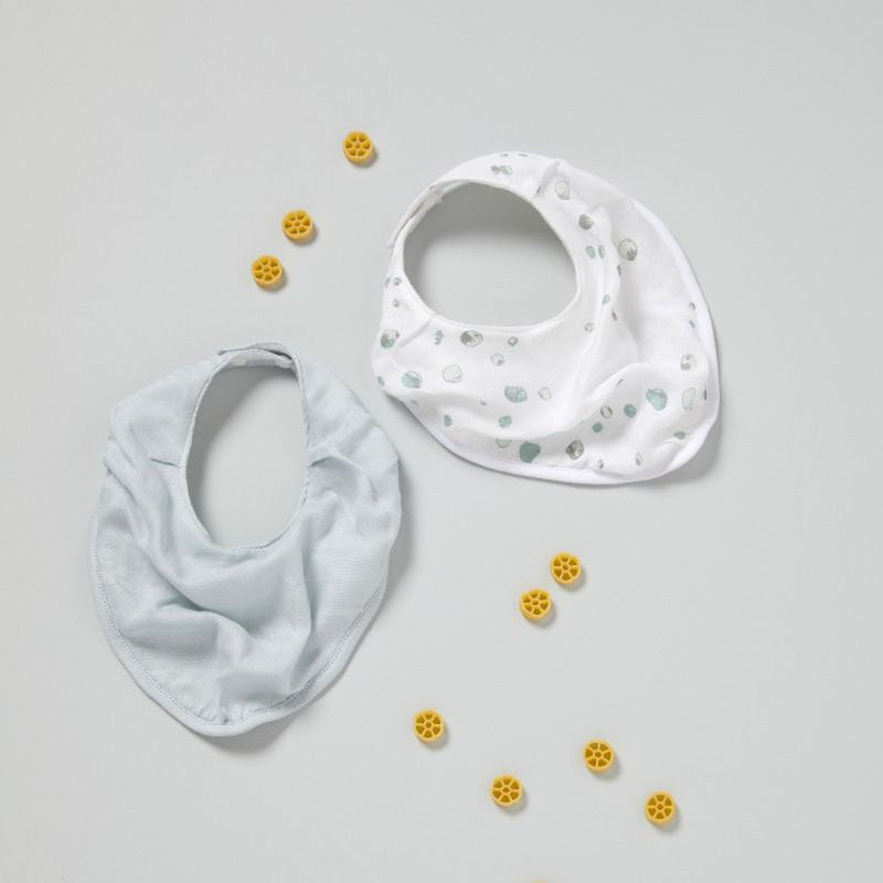 Little Bamboo Muslin Bib 2Pk - Whisper | Baby Bandana Bib | modandtod.com