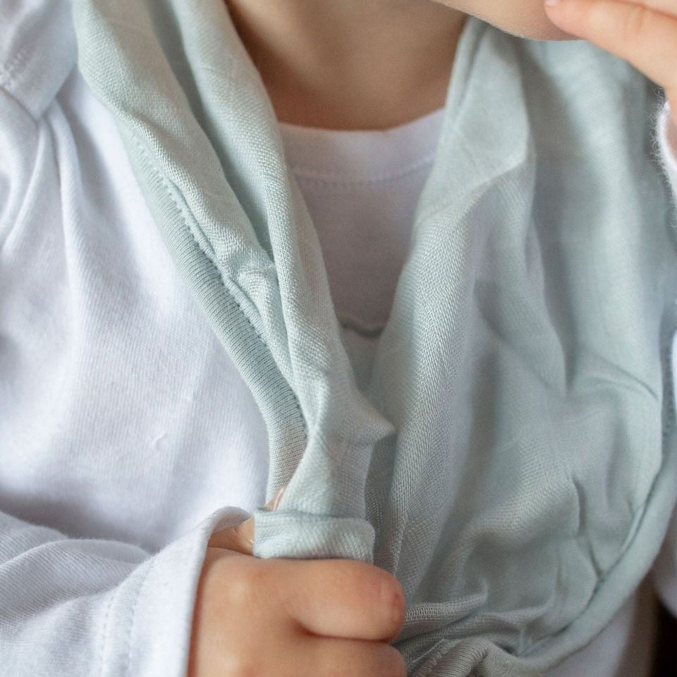 Little Bamboo Muslin Bib 2Pk - Whisper | Baby Bandana Bib | modandtod.com
