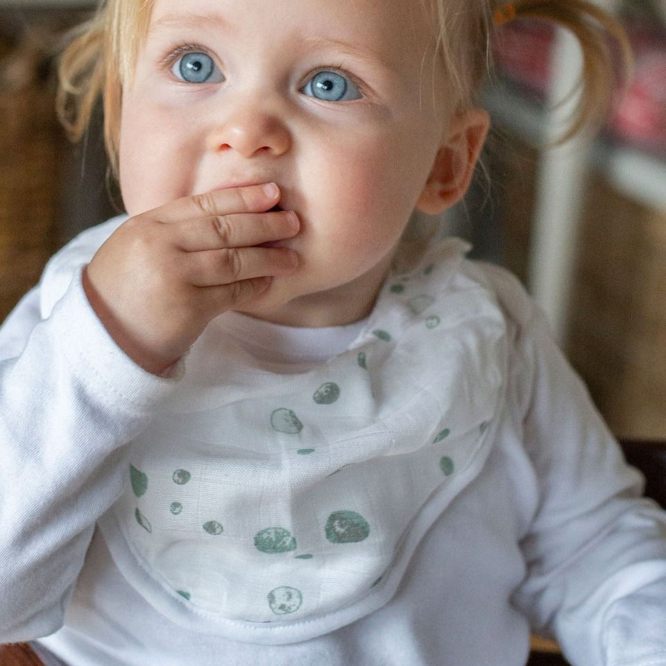Little Bamboo Muslin Bib 2Pk - Dusty Rose | Baby Bandana Bib | modandtod.com