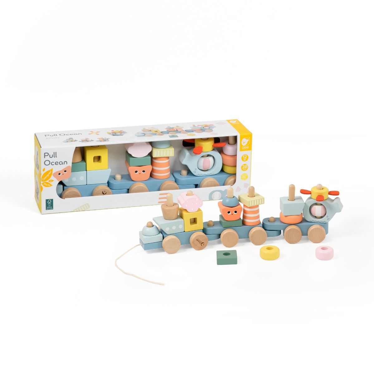 Classic World Pull Train - Ocean for baby and toddler. MOD & TOD