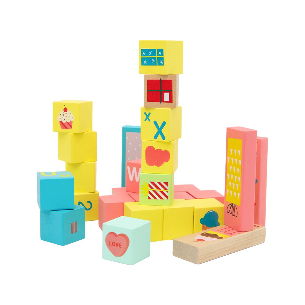 Classic World Sweet Cube Blocks - 68pcs for baby and toddler. MOD & TOD