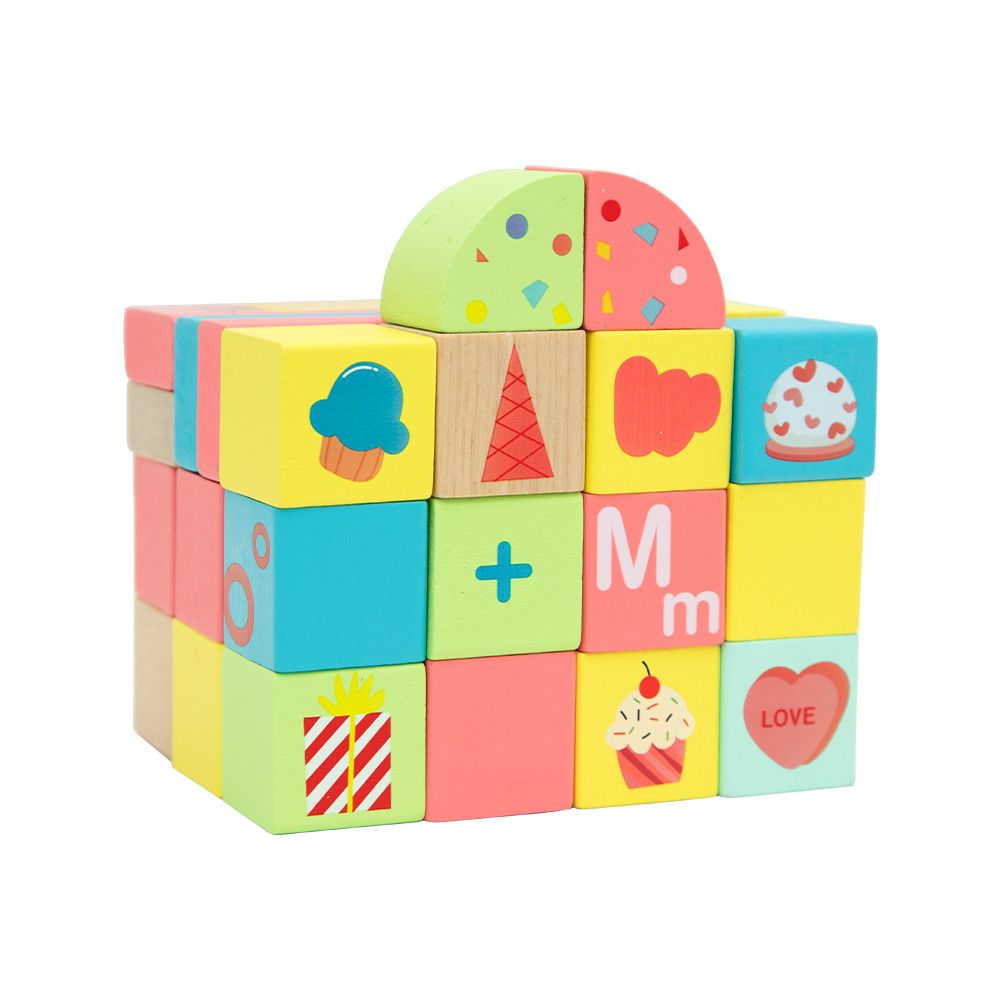 Classic World Sweet Cube Blocks - 68pcs for baby and toddler. MOD & TOD