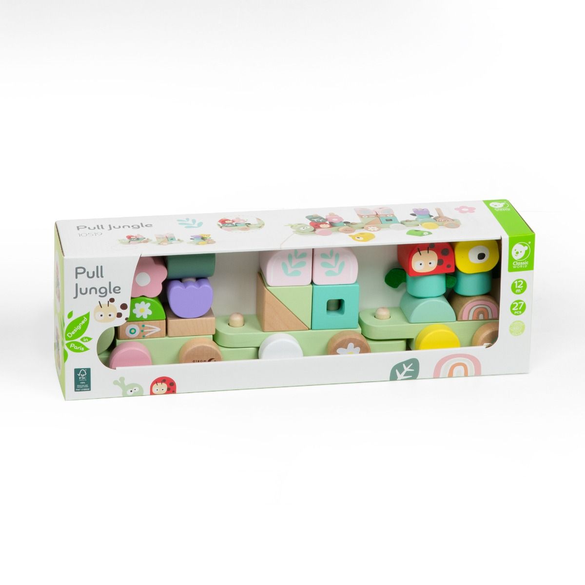 Classic World Pull Train - Jungle for baby and toddler. MOD & TOD