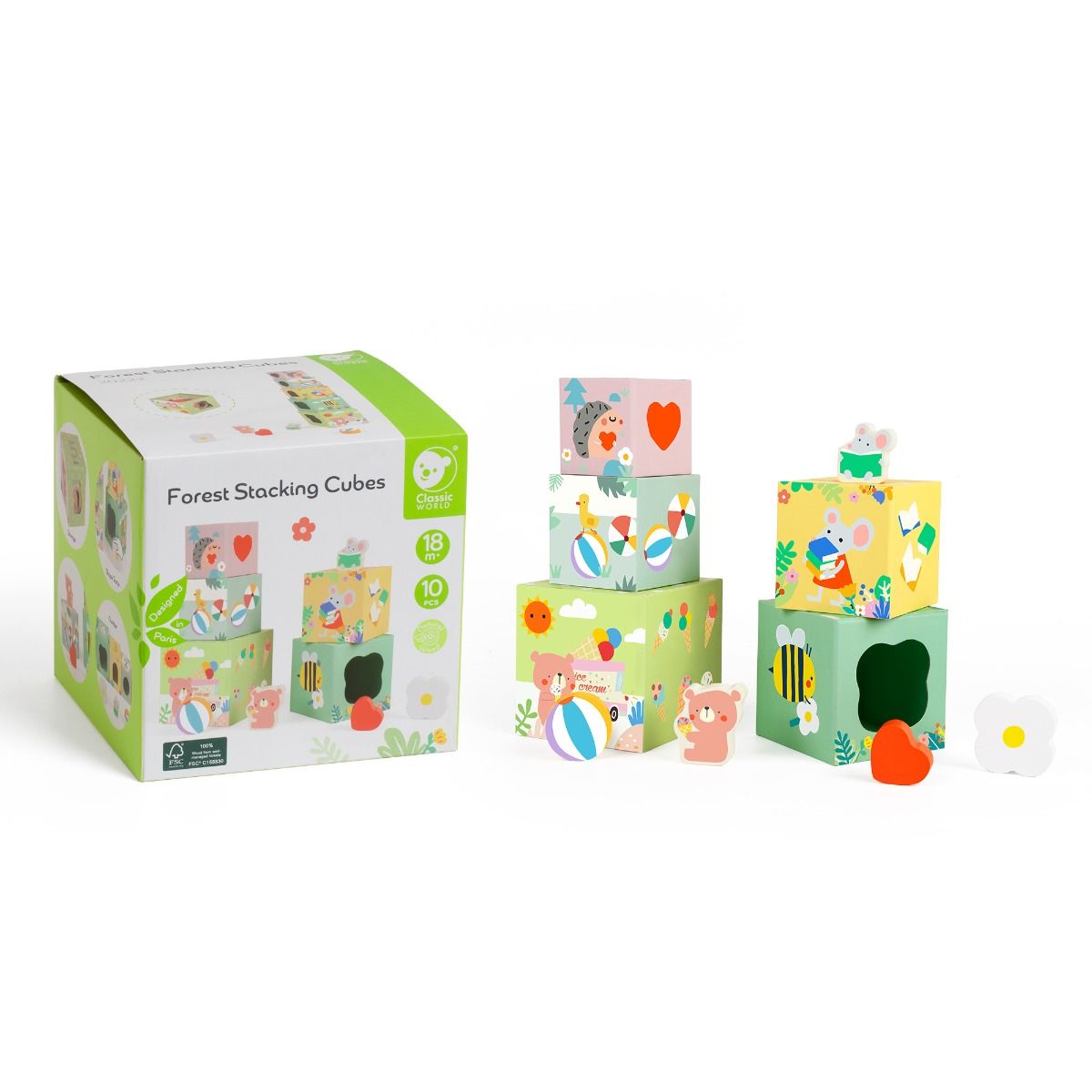 Classic World Forest Stacking Cubes for baby and toddlers. MOD & TOD