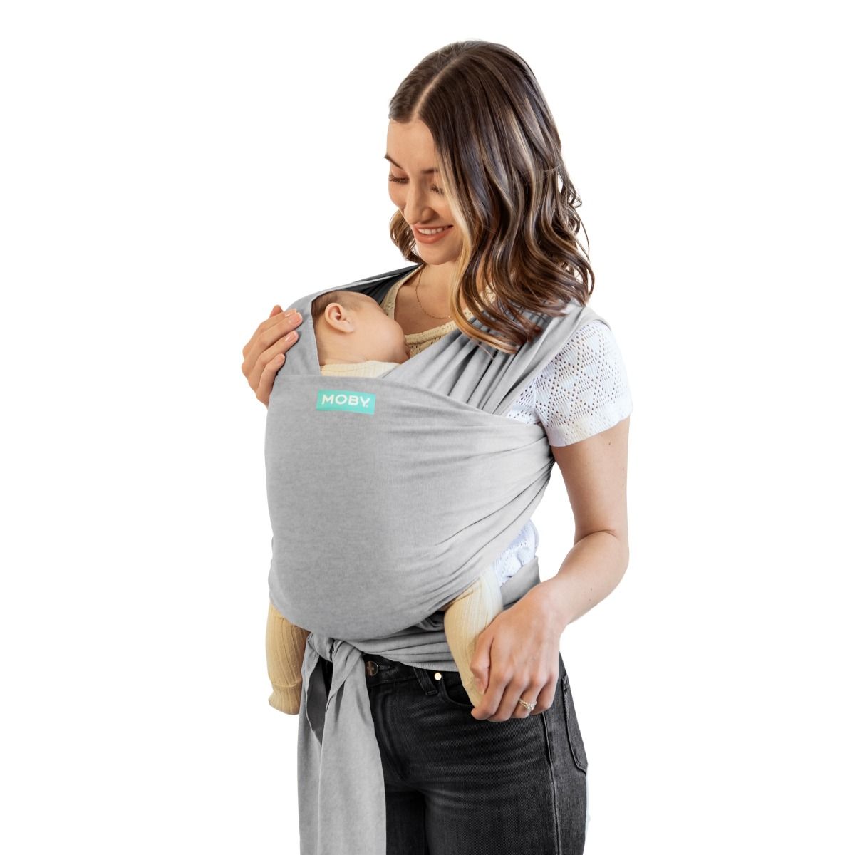Moby Classic Wrap - Grey for baby wearing. MOD & TOD