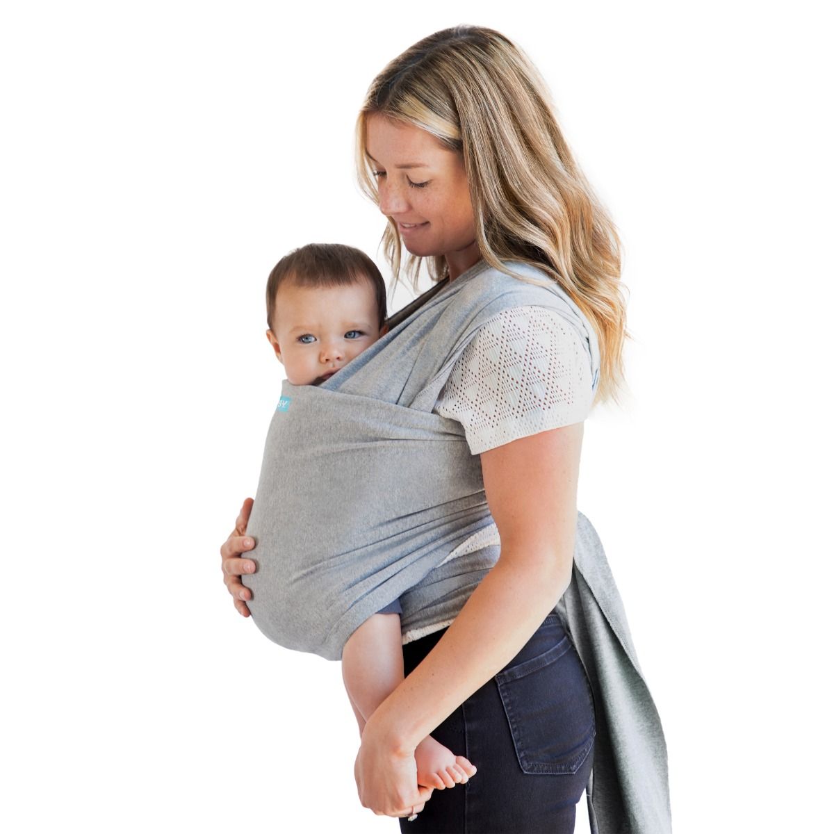 Moby Classic Wrap - Grey for baby wearing. MOD & TOD