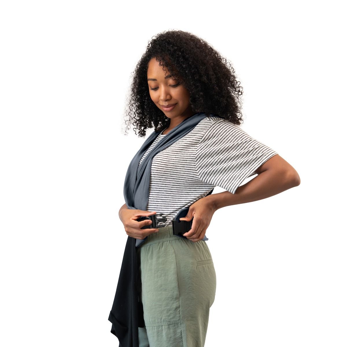 Moby Easy Wrap - Charcoal/Black baby carrier / wrap for mums. MOD & TOD