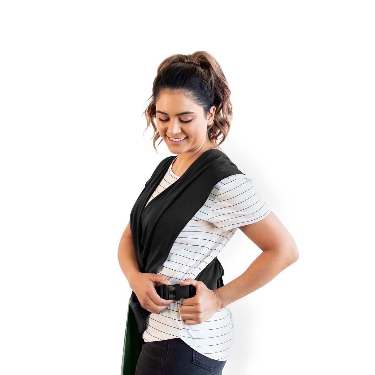 Moby Easy Wrap - Olive/Onyx baby carrier for mum and baby. MOD & TOD