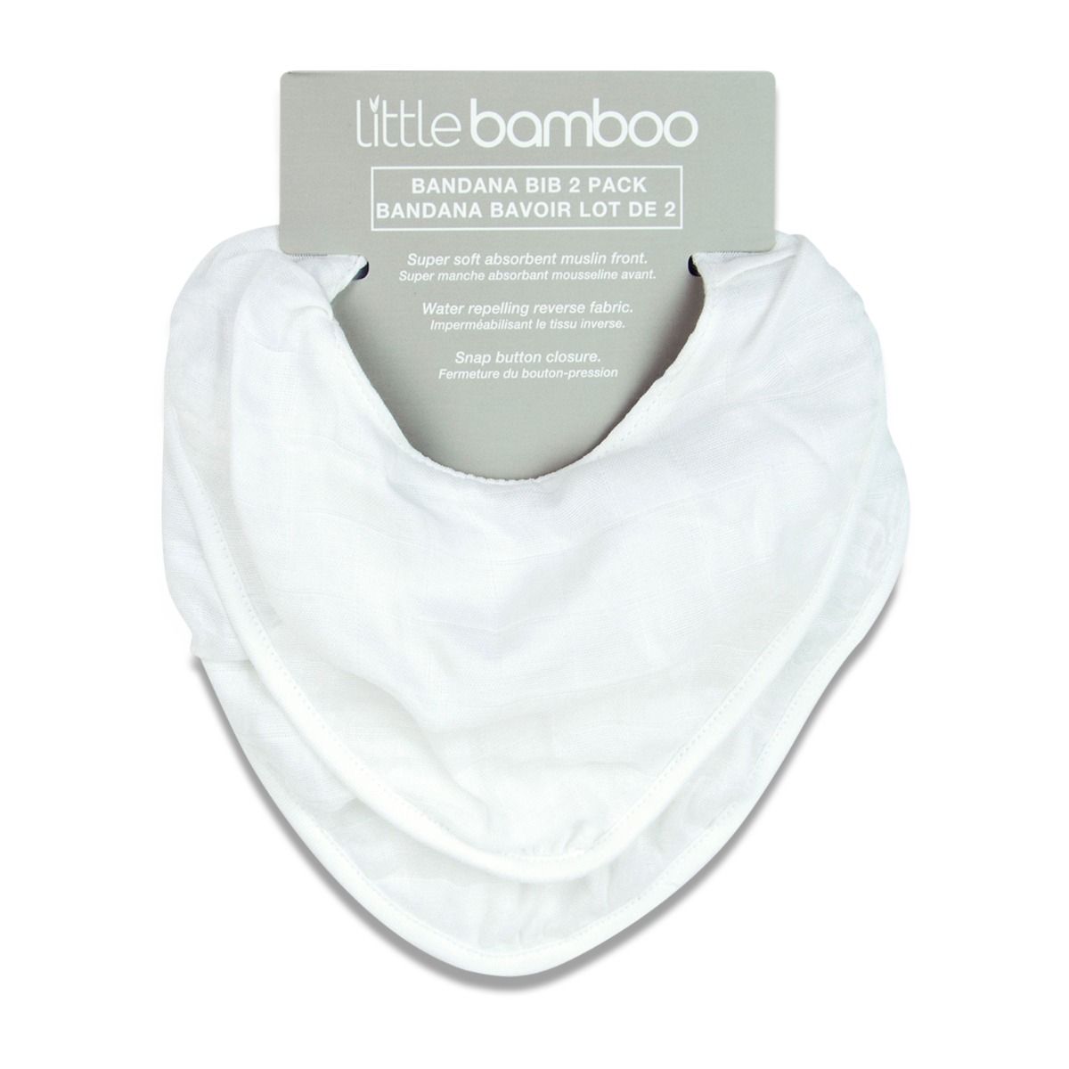 Little Bamboo Muslin Bib 2Pk - Natural | Baby Bandana Bib | modandtod.com