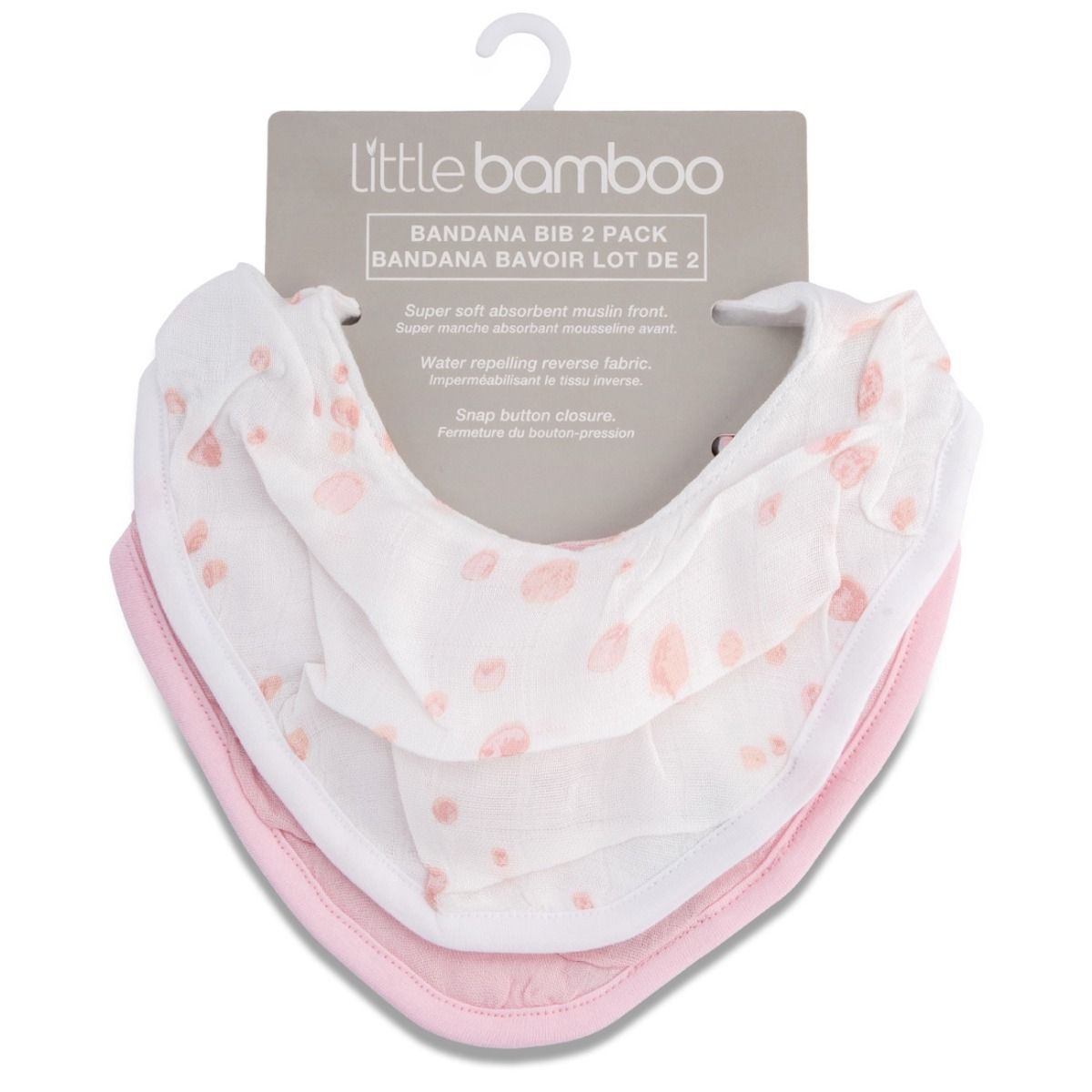 Little Bamboo Muslin Bib 2Pk - Dusty Pink | Baby Bandana Bib 2 Pack | modandtod.com