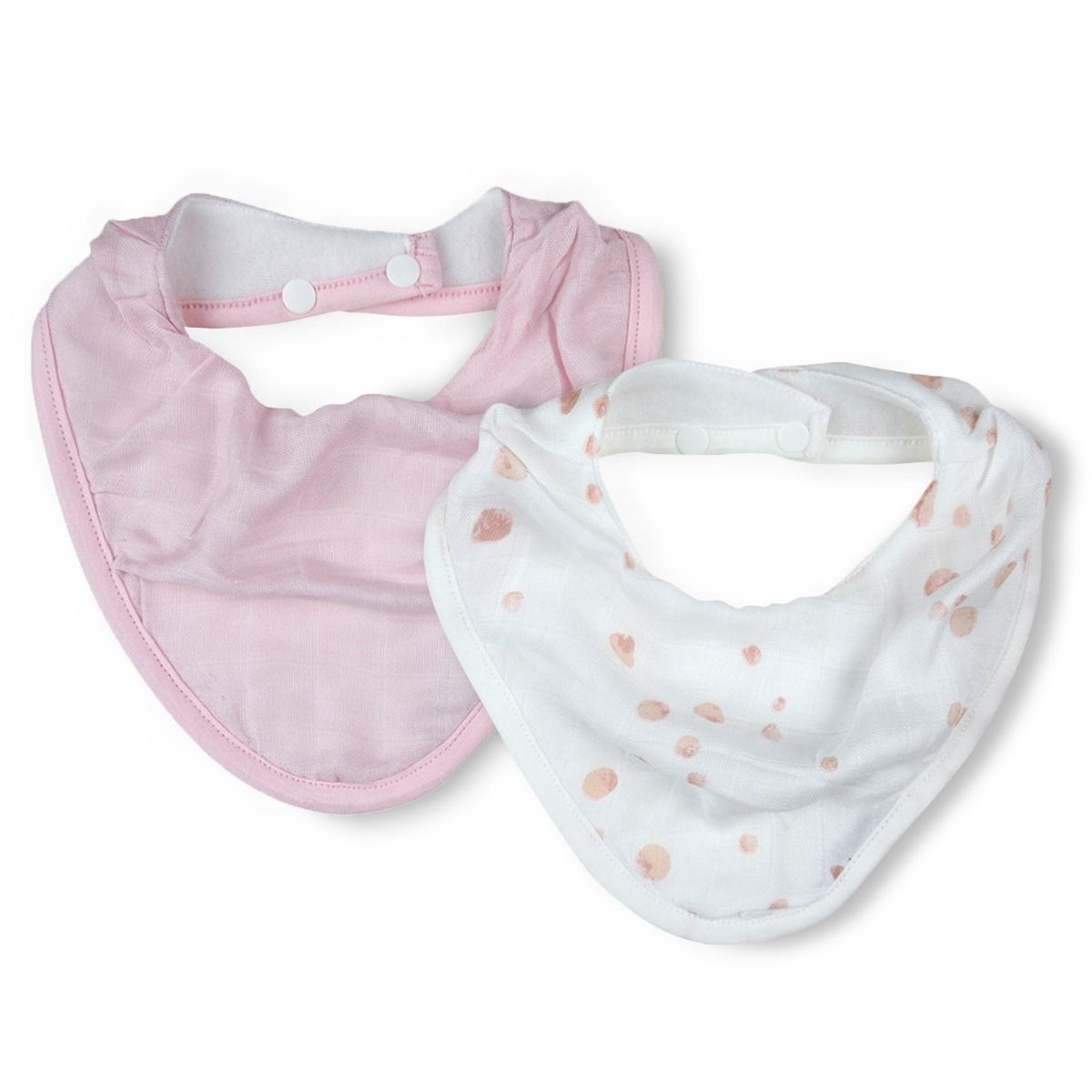Little Bamboo Muslin Bib 2Pk - Dusty Pink | Baby Bandana Bib 2 Pack | modandtod.com