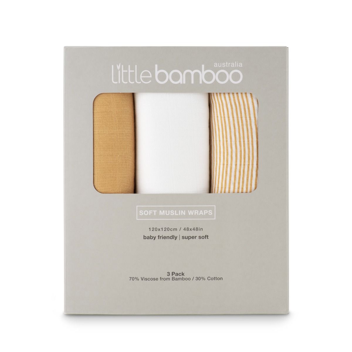 Little Bamboo Muslin Wraps 3pk - Marigold | Swaddle for Baby | modandtod.com