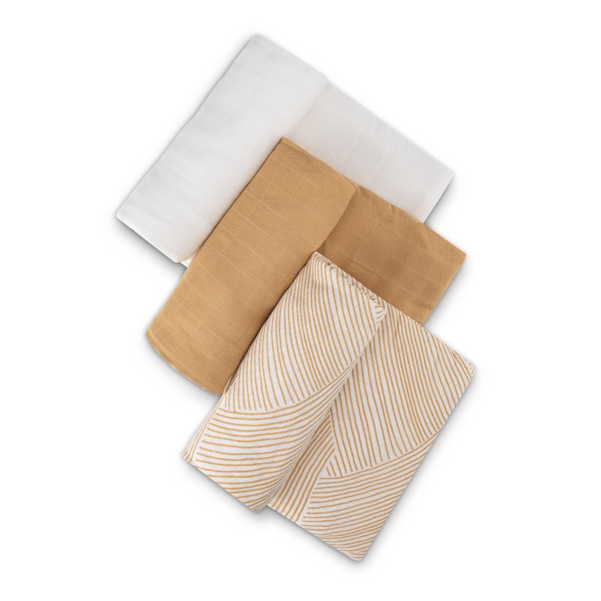 Little Bamboo Muslin Wraps 3pk - Marigold | Swaddle for Baby | modandtod.com